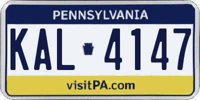 PA license plate KAL4147