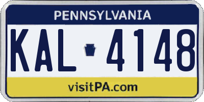 PA license plate KAL4148