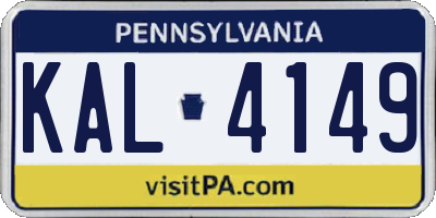 PA license plate KAL4149