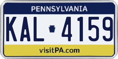 PA license plate KAL4159
