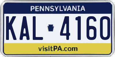 PA license plate KAL4160