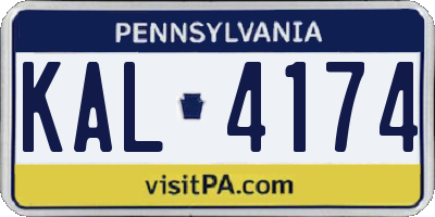 PA license plate KAL4174