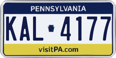 PA license plate KAL4177