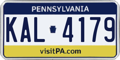 PA license plate KAL4179