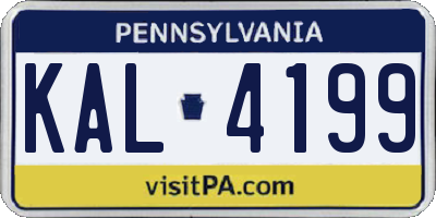 PA license plate KAL4199
