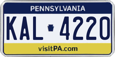 PA license plate KAL4220