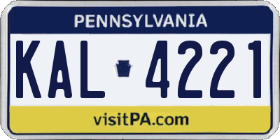 PA license plate KAL4221