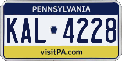 PA license plate KAL4228