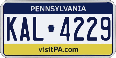 PA license plate KAL4229