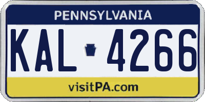 PA license plate KAL4266