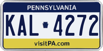 PA license plate KAL4272