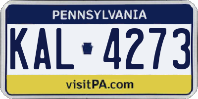 PA license plate KAL4273