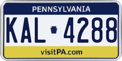 PA license plate KAL4288