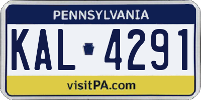 PA license plate KAL4291