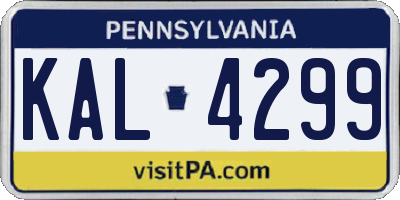 PA license plate KAL4299