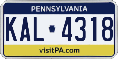 PA license plate KAL4318