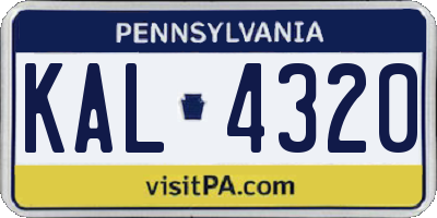 PA license plate KAL4320