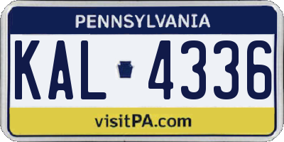 PA license plate KAL4336