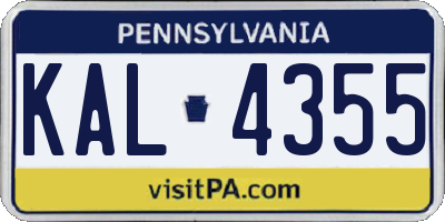 PA license plate KAL4355