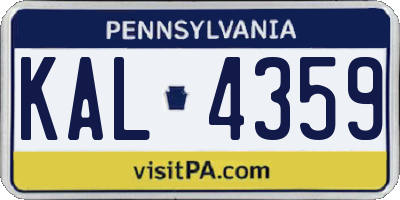 PA license plate KAL4359