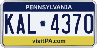 PA license plate KAL4370