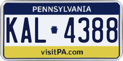 PA license plate KAL4388
