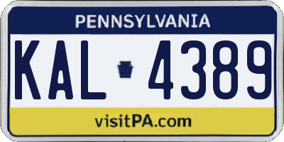PA license plate KAL4389