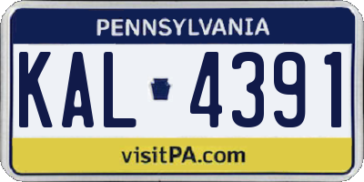 PA license plate KAL4391