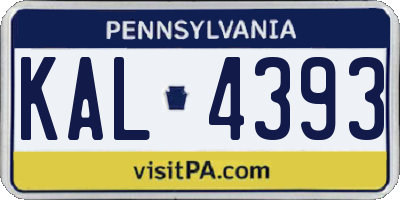 PA license plate KAL4393