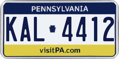 PA license plate KAL4412