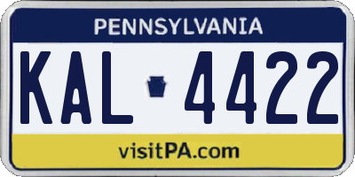 PA license plate KAL4422