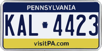 PA license plate KAL4423