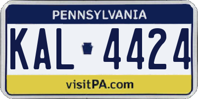 PA license plate KAL4424