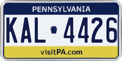 PA license plate KAL4426