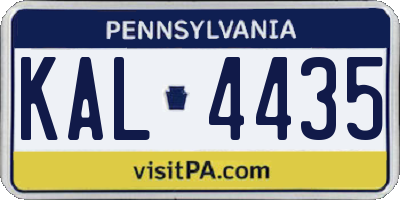 PA license plate KAL4435