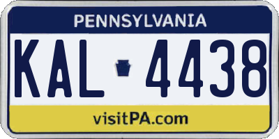 PA license plate KAL4438