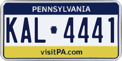 PA license plate KAL4441
