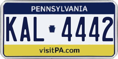PA license plate KAL4442
