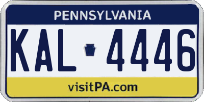 PA license plate KAL4446