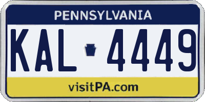 PA license plate KAL4449