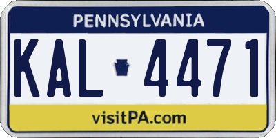 PA license plate KAL4471