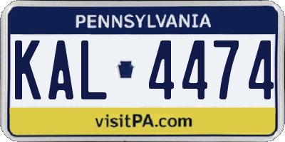 PA license plate KAL4474