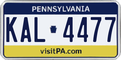 PA license plate KAL4477