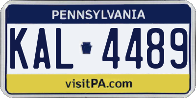 PA license plate KAL4489