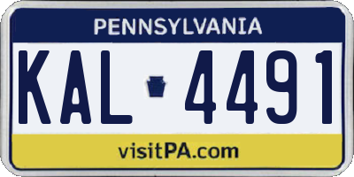PA license plate KAL4491