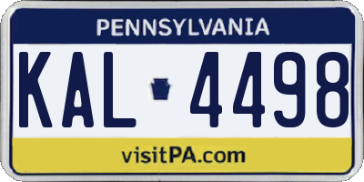 PA license plate KAL4498