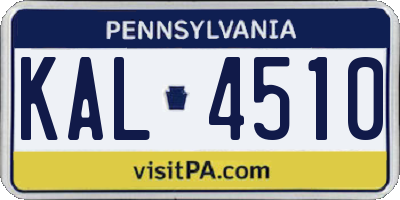 PA license plate KAL4510