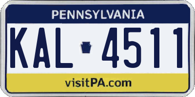 PA license plate KAL4511