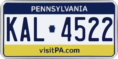 PA license plate KAL4522
