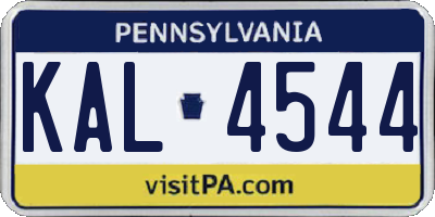 PA license plate KAL4544